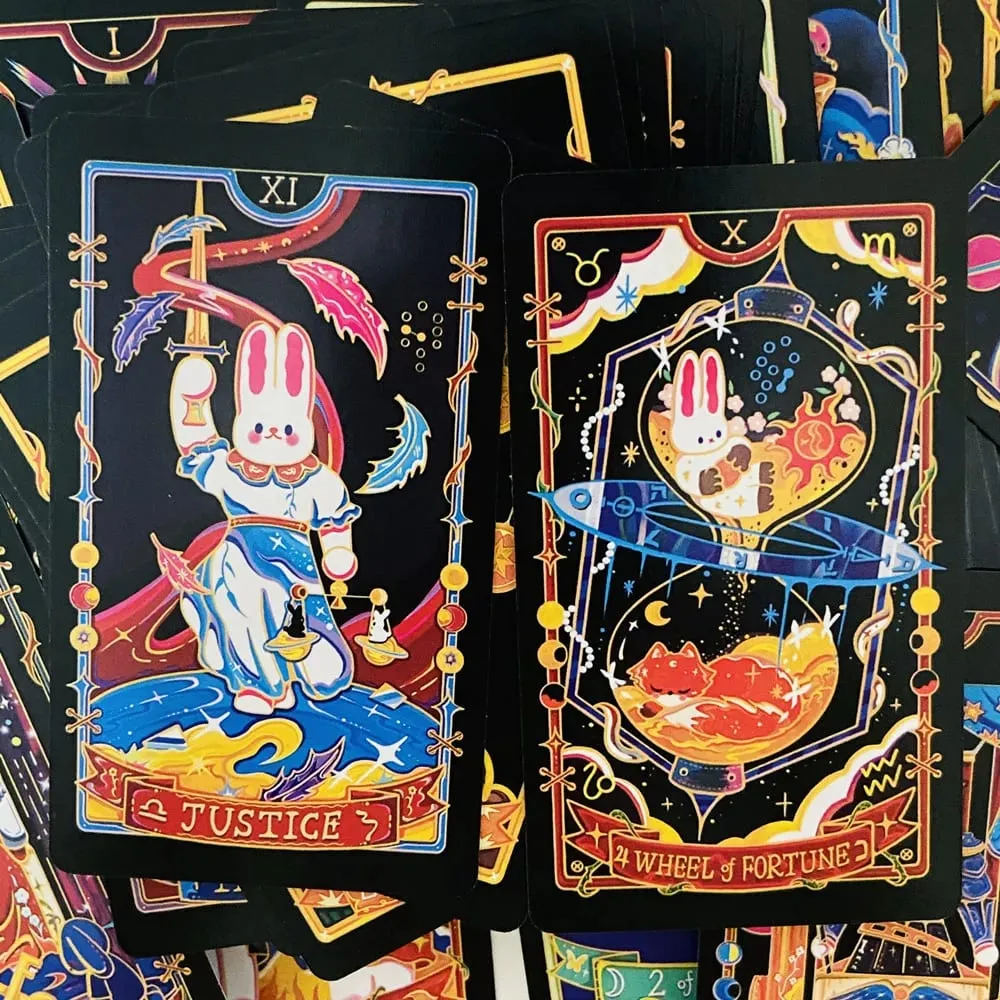 Galaxy Reverie Tarot Cards 78pcs Cute Rabbit-Themed Tarot Cards Wait Board Games