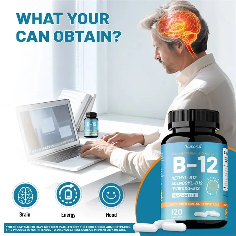 Vitamin B12 - Supports Energy Metabolism Nervous System Cell Health Heart Immunity and Red Blood Cell Formation