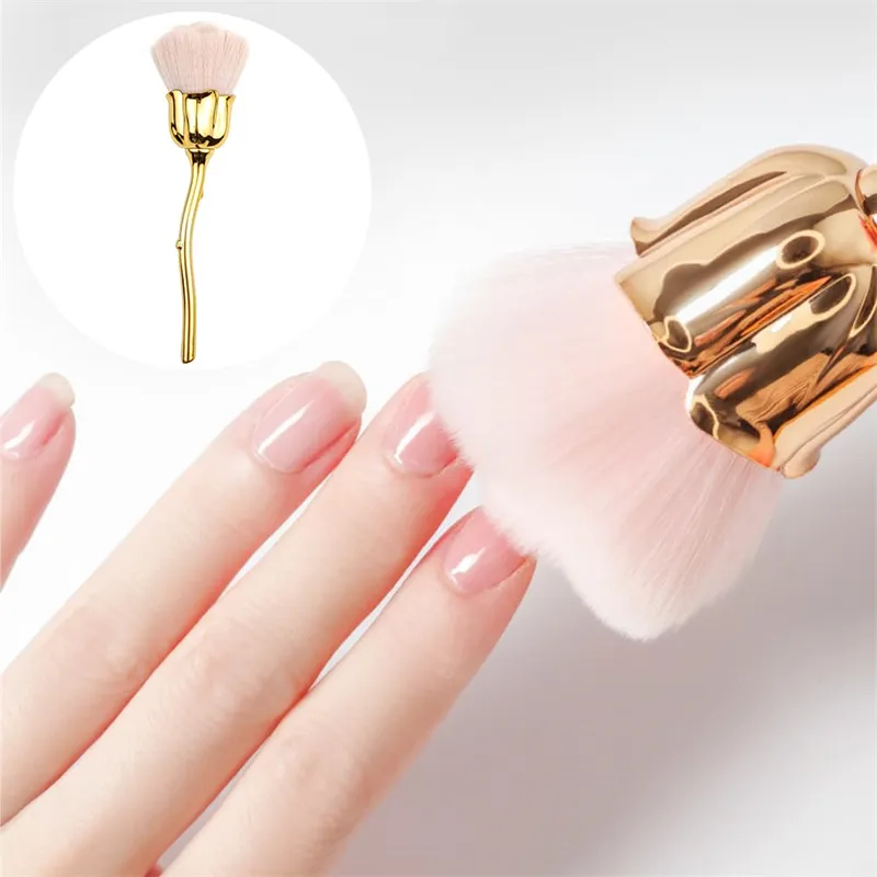 Rose Flower Shape Makeup Brush Round Makeup Loose Powder Brushes Manicure Nail Polishing Dust Removal Brush Beauty Make Up Tools — image 5