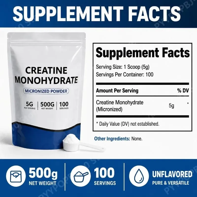 Creatine Monohydrate Micronized Powder Unflavored 5g 500g 100 Servings Third-Party Tested Performance Recovery Support GMO-Free — image 7