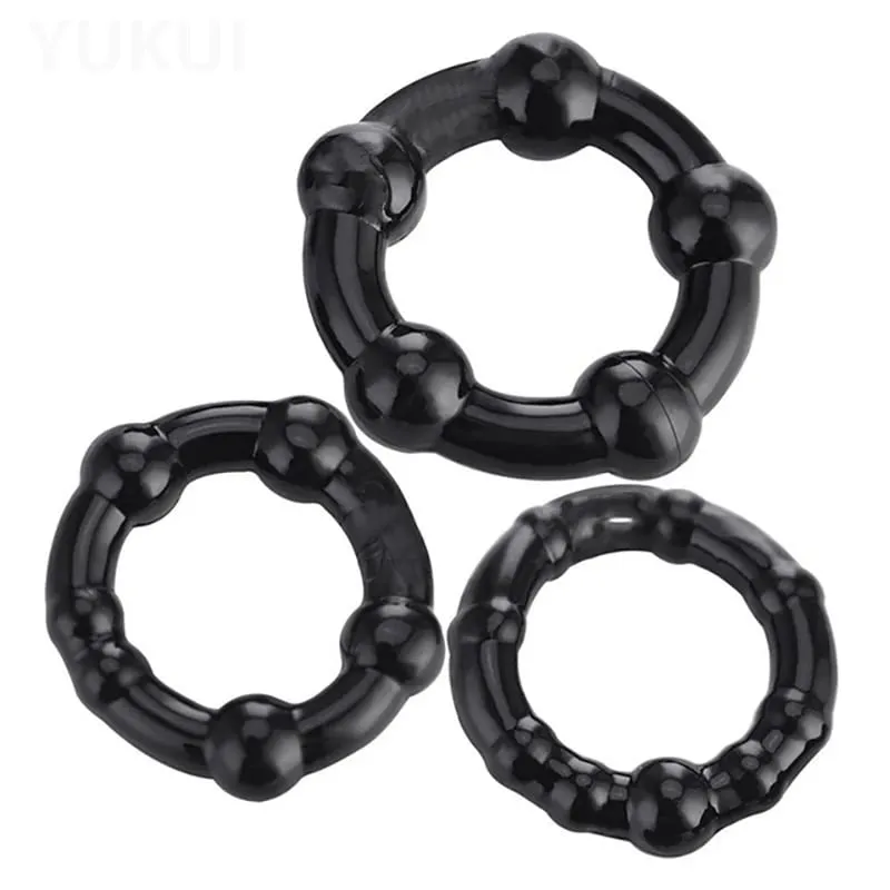 3 Pcs/Set Cock Ring Delay Ejaculation Penis Ring Sex Toys For Men Dick Enlargement Silicone Adult Supplies 18+ Stronger Erection