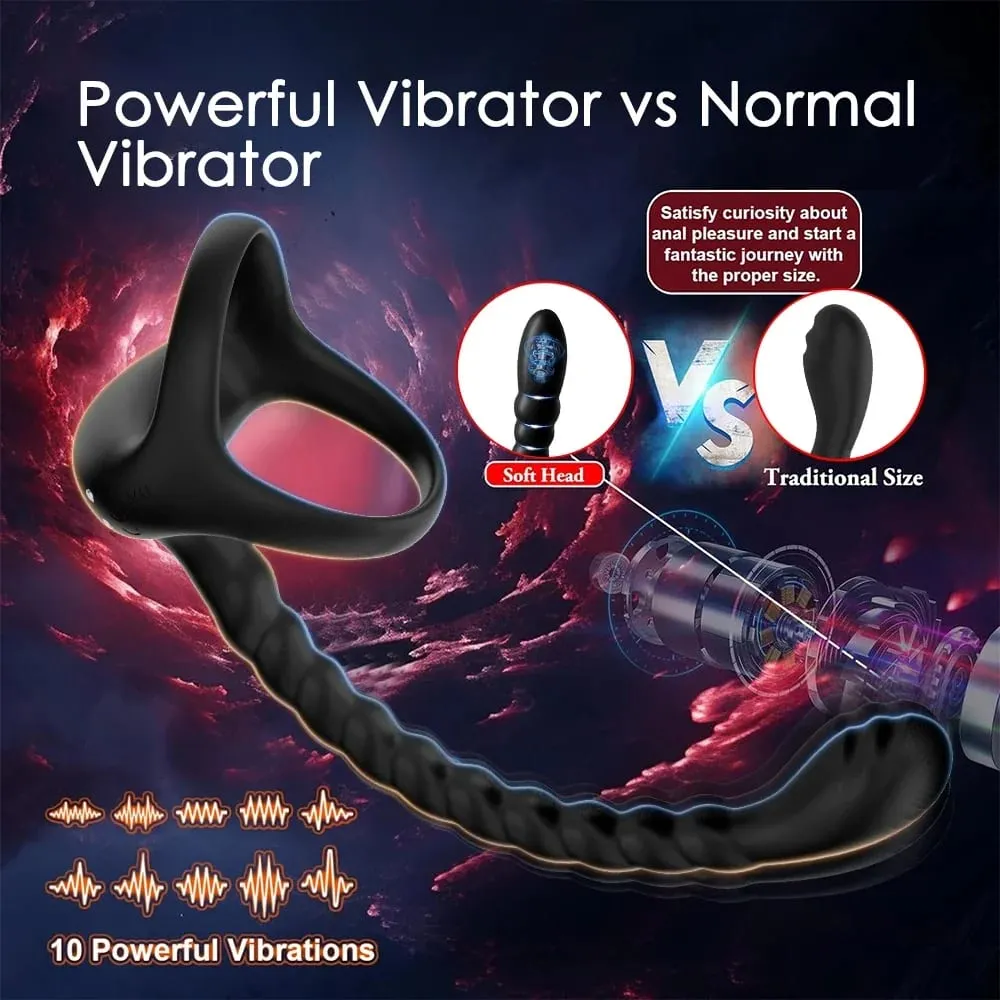 Beginner Anal Vibrator APP Control Vibrating Butt Plug Cock Ring for Men Prostate Massager Anal Plug for Gay Sex Toy for Men 18+