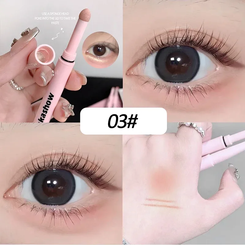 Half Moon Shaped Double Headed Sleeping Silkworm Silk Eyeliner Pen Diamond Glitter Matte Aegyosal Pen Brightening Cream Eye S