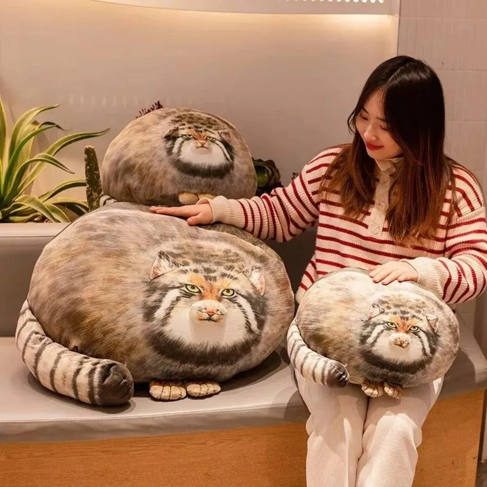 Fierce Looking Super Soft Cat Lifelike Huggable Stuffed Cat Pillow Stretchy Adorable Simulation Cat Pillow Sofa Decor