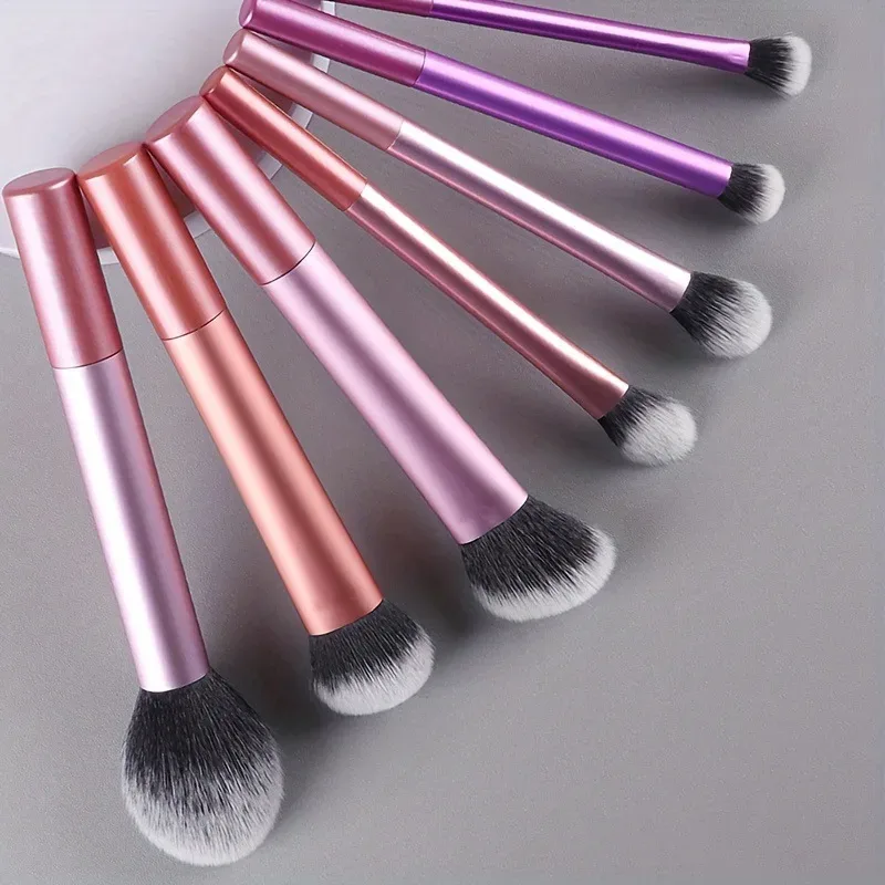 7pcs Pro Makeup Brush Set - Soft Premium Synthetic Hair Make Up Brushes Foundation Blush Eyeshadow Cosmetic Makeup Tools