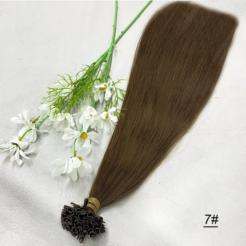 Full Shine U Tip Hair Extensions Nature Black Hair Blone 613 Color 50g Keratin Glue Beads Prebonded Remy Human Hair Extensions