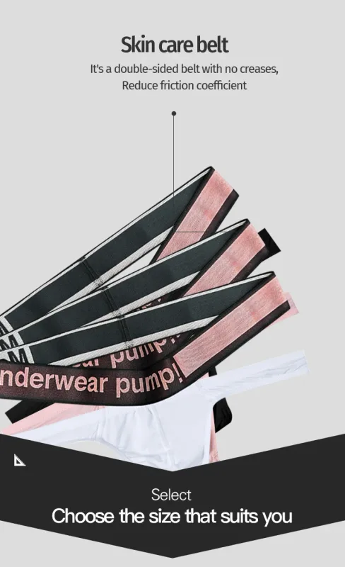 Trendy Little Triangle da uomo a vita bassa a vita bassa, vestibilità aderente, fascia elastica per sollevamento dell'anca, scollo a V sfumato rosa