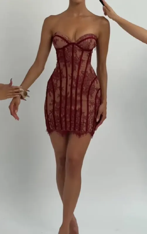 Elegant Chic Gauze Fishbone Party Gown Off-shoulder Strapless Maxi Dress Women Lace Shaping Waist Vestidos 2026 Evening Dresses — image 8