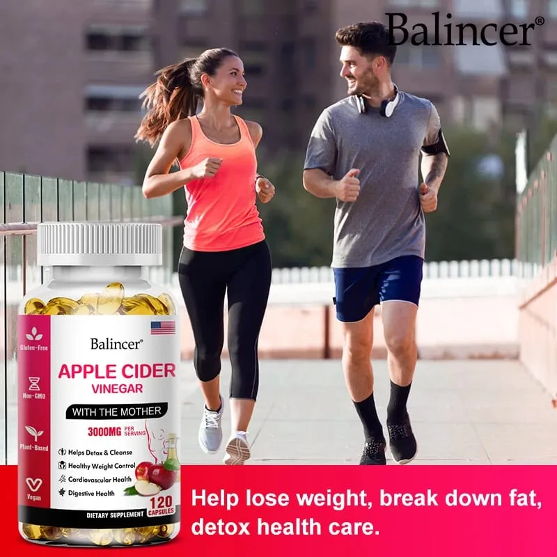 Balincer Apple Cider Vinegar Capsules Fat Burning Appetite Suppressant Healthy Weight Loss Cleanse Vitamin Supplement — image 6