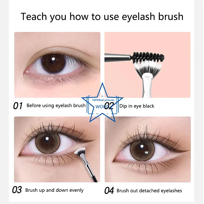 Eyelash Brush Fan Bent Lash Fan Brushes Eyelash Brushes Small Fan Brush Professional Mini Eyelash Brush Make Up Tool