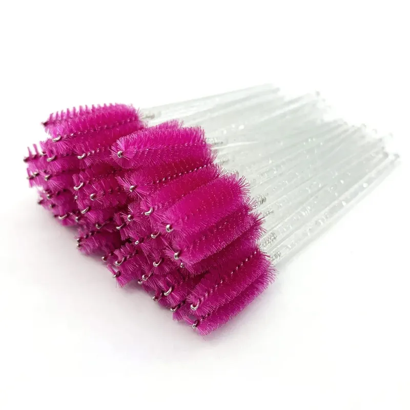 Spazzole per ciglia usa e getta Manico in cristallo di diamante Pennello per ciglia Sopracciglio Bacchette per mascara Forniture per estensione ciglia Strumenti per il trucco