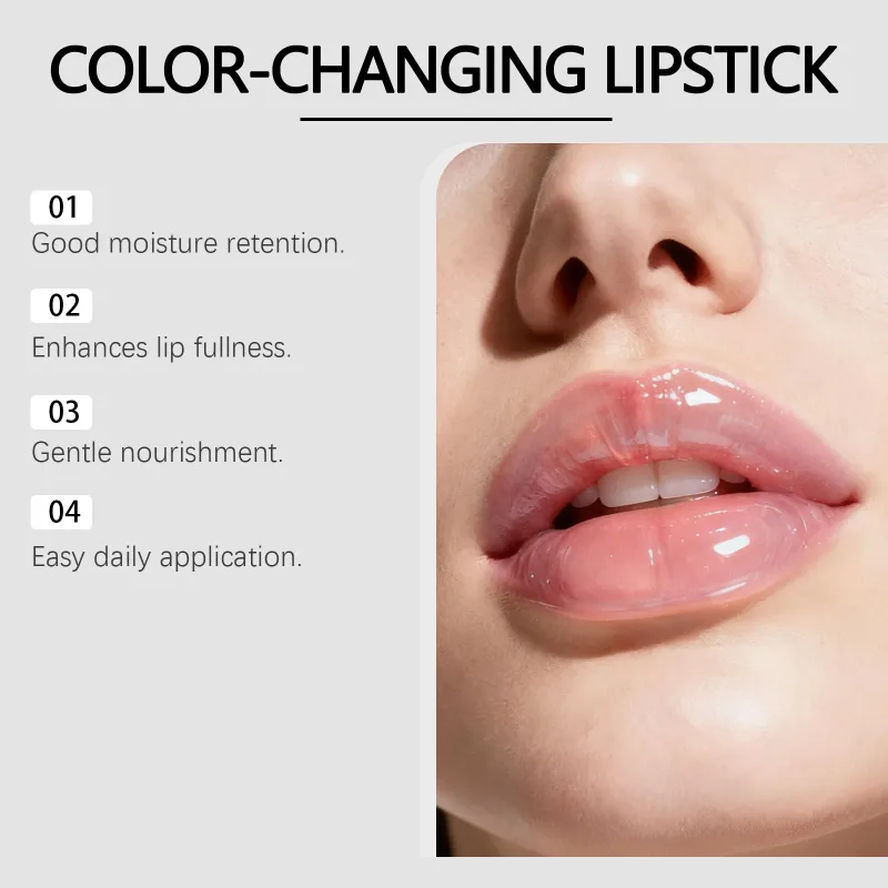 Color Changing Lipstick Transparent Waterproof Long Lasting Moisturizing Crystal Jelly Pearlescent Repairing Lip Balm Cosmetic