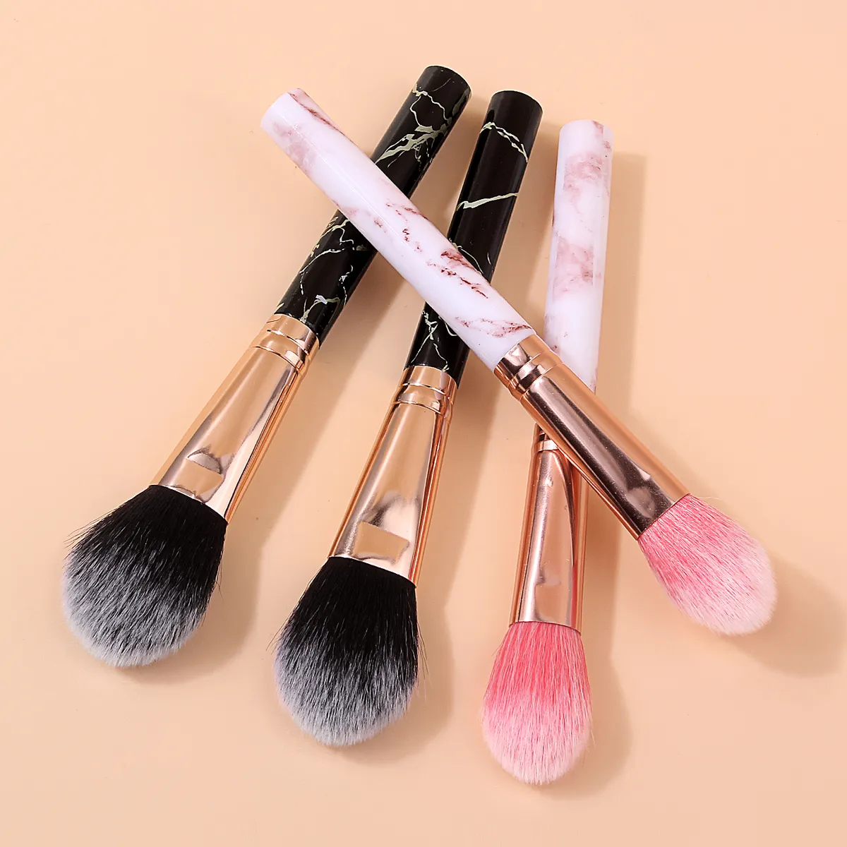 4PCS Makeup Brushes Set for Loose Powder Setting Powder Blush&Highlight Smooth Application Cosmetic Tools for Makeup Beginners