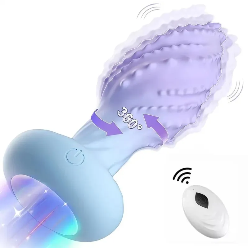 360° Rotation Wiggle Remote Control Vibrator Butt Plug for Men Prostate Massager Gay Anal Vibrator Anal Plug Adults Sex Toys