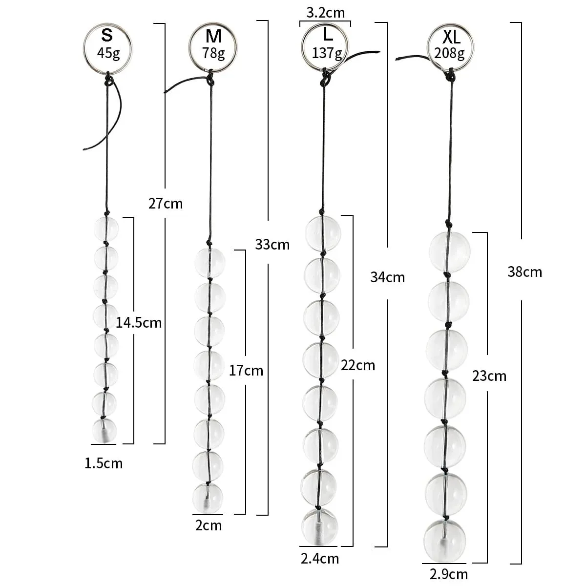 New Glass Anal Trainer Toy with Ring Vagina Plug Butt Plug Anal Beads Prostate Massager - Sex Toys for Anal — image 4