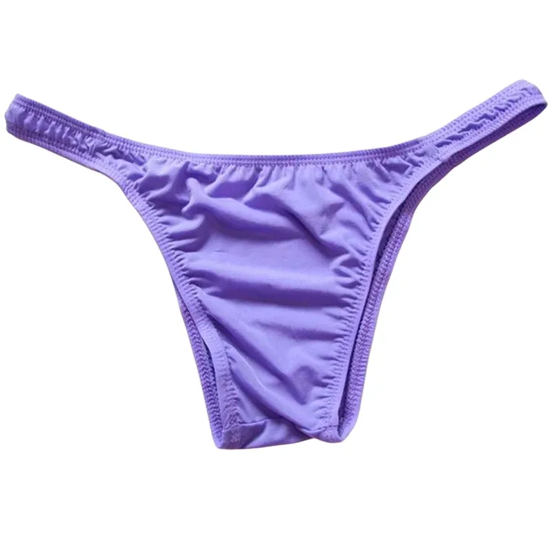 Narrow Waist Seamless Ice Silk Briefs Men Sexy Transparent Underwear Low Waist Bikini Panties Adult Lingerie