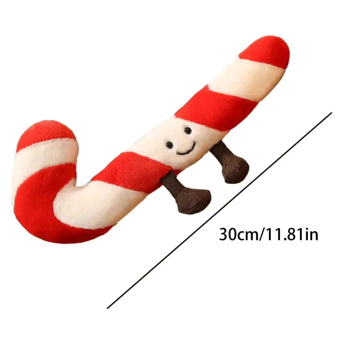 Candy Cane Christmas Throw Pillow 12 Inch - Festive Decorative Pillow for Adults Kids Bedroom Living Room & Stocking Stuffer