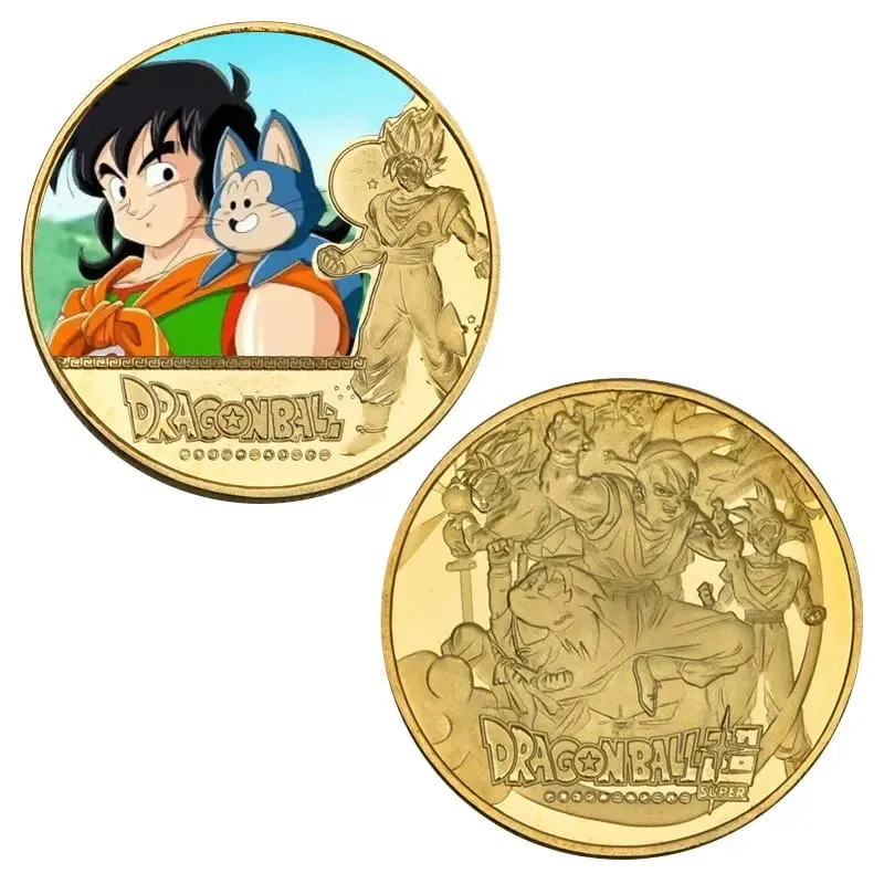 Dragon Ball Banhado A Ouro Moeda de Ouro Son Goku Vegeta Moedas Comemorativas Crianças Clássico Anime Periféricos Coleção Brinquedo Lembrança