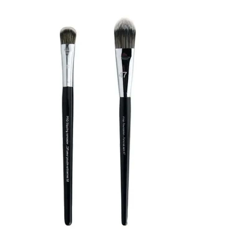 2pcs/Set Women's Foundation Brush Set 47 Broom Head Liquid Makeup Base Brushes for Face Shadow Repairing Beauty Tools