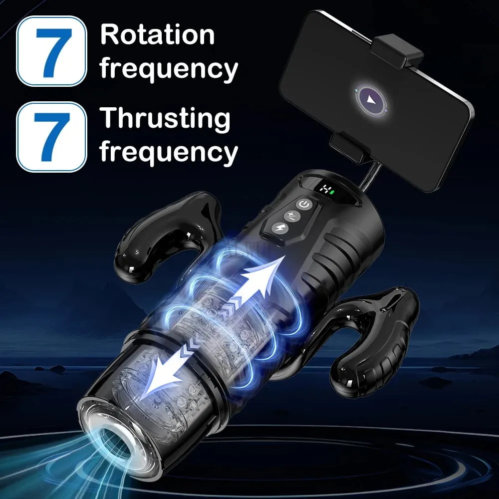 Telescopic Male Masturbator Automatic Mastubator Cup for Men 7 Thrusting Rotating Modes Penis Pump Piston Blowjob Sex Machine