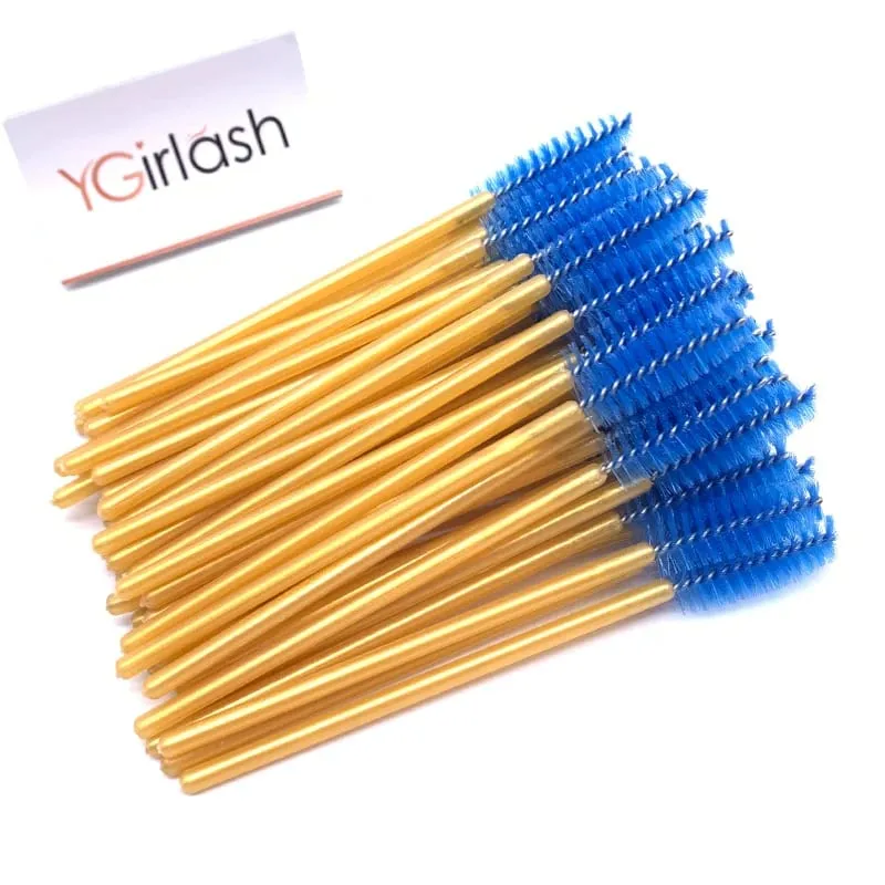 YGirlash 50 個ラッシュ白鳥クリスタルまつげアプリケーター使い捨てダイヤモンドハンドルナイロンマスカラワンドブラシ化粧品ツール