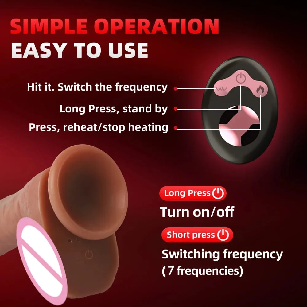 9.65 "empurrando grande vibrador de silicone com 10 modos de impulso, vibração e aquecimento, brinquedos sexuais de vibrador anal com ventosa