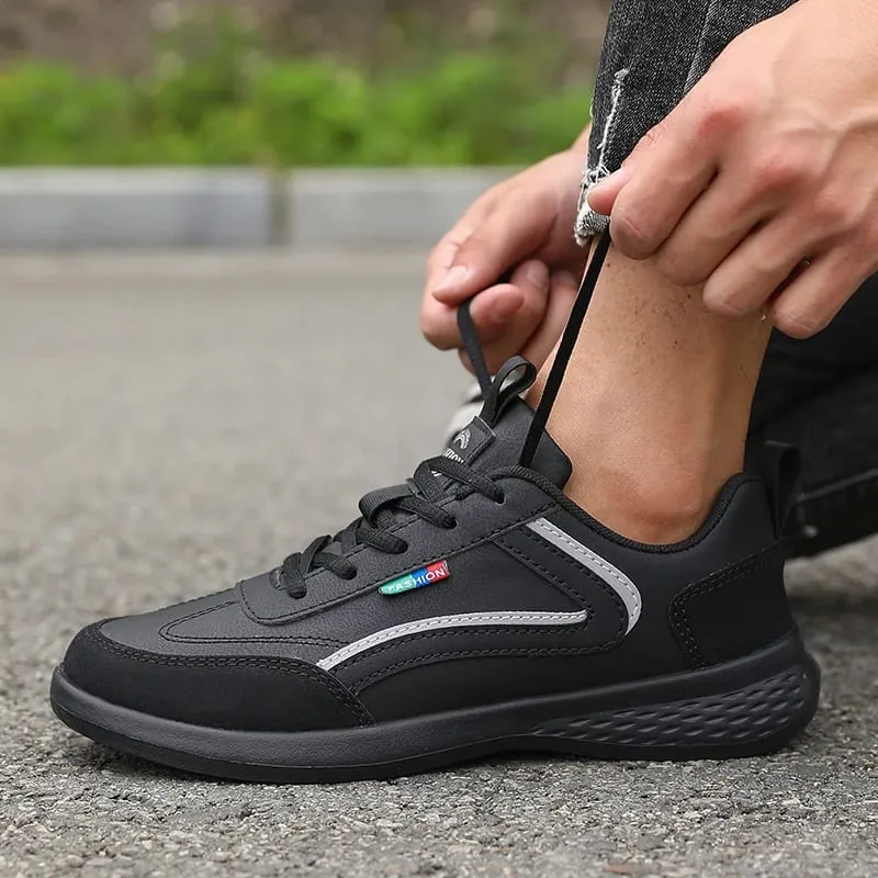 PU Læder Mænd Sko Sneakers Sommer Mode Åndbar Italiensk Løbesko Italiensk Åndbar Fritid Herre Casual Sneakers
