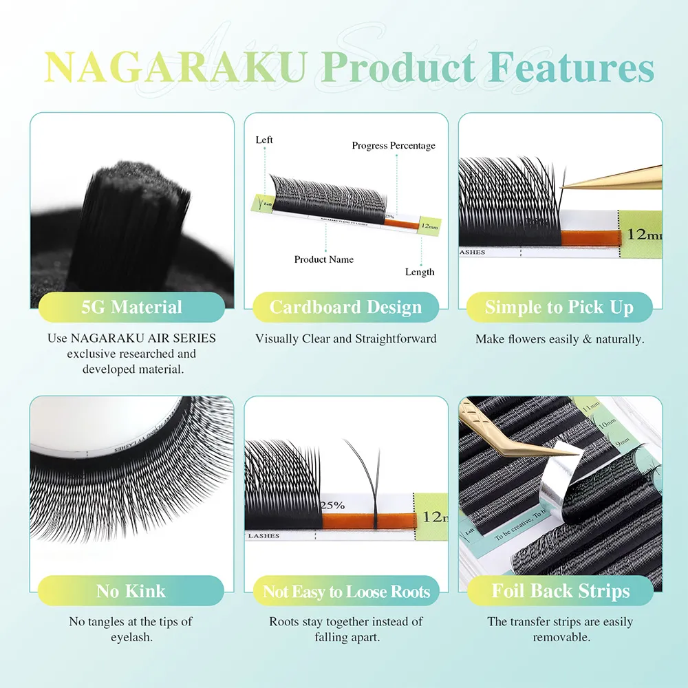 Flying YY Fox Eye Lashes Y Shape Eyelash Extensions Soft Natural Premade Volume Fans Bundle Eyelashes Makeup
