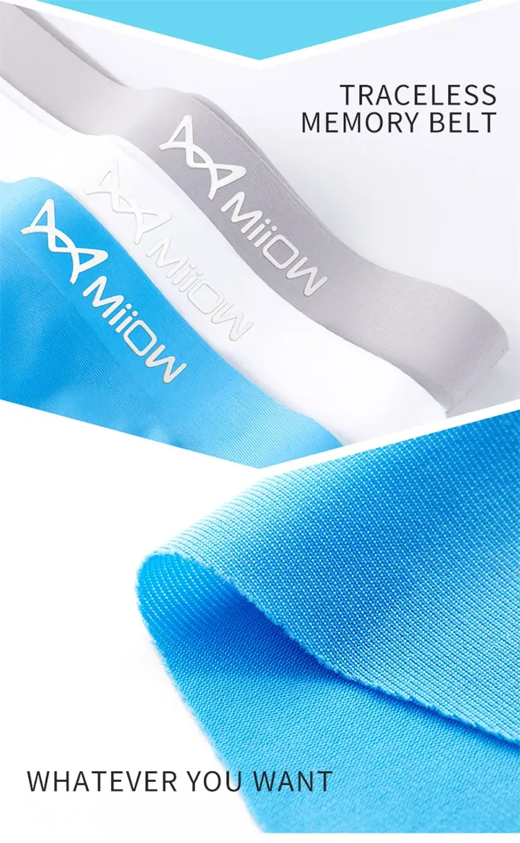 MiiOW 3Pcs Sexy Seamless Boxer Men UnderwearA Graphene Men Boxer Antibacterial Ice Silk Man Underwear Male Boxers MR8052