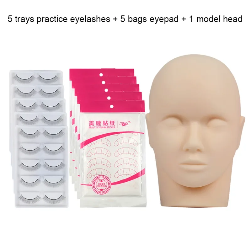 Wholsale Price Practice Lashing Eyelashes Mannequin Head Beginner Training Set Cosmetics Eye Lash Extension Supplies Mannequin