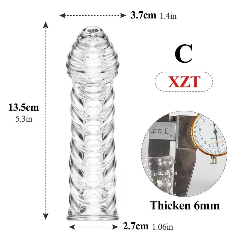 Realistico Estensione Del Pene Del Manicotto Del Rubinetto Riutilizzabile In Silicone Ingrandimento Del Pene Preservativi di Ritardo per Gli Uomini Dildo Enhancer Giocattoli Del Sesso Negozio Erotico