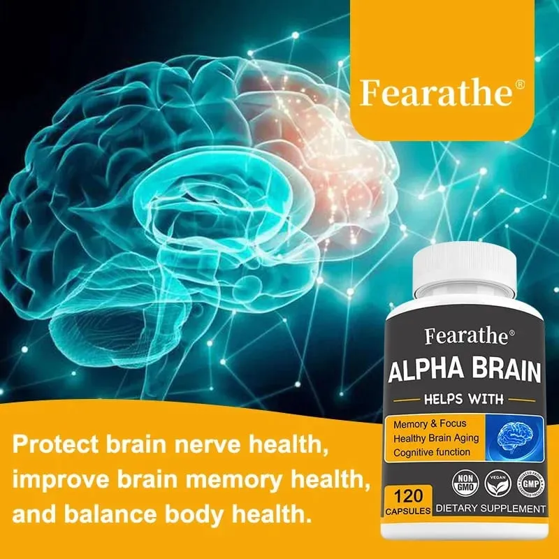 Alpha Brain Nootropics Suplement mózgu dla mężczyzn i kobiet - Pamięć, jasność umysłu i funkcje poznawcze dzięki kapsułkom skupiającym witaminę B6