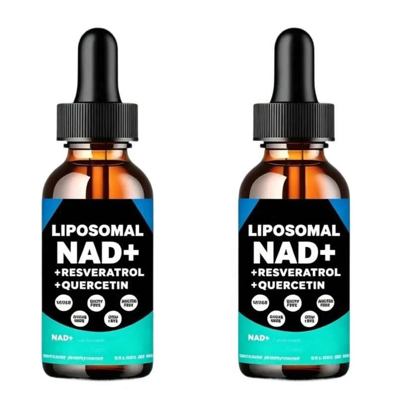 Liposomal NAD+ Supplement with Resveratrol Quercetin and Vitamin B3 – Supports Healthy NAD+ Levels and Cellular Health – 60ml