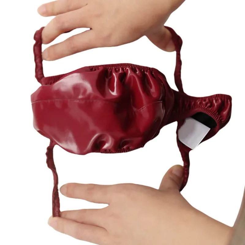Seksi Erkek PVC Parlak U Dışbükey Kese Külot Alçak G-string Lateks Yağ Kasvetli Seksi Tanga Carapace U Bulge Iç Çamaşırı