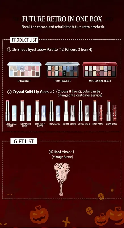 Cheeryep 16 Colors Eyeshadow Palette Makeup Set Solid Lip Gloss Earth Tones Cosmetic Kit Holiday Gift for Women — image 3