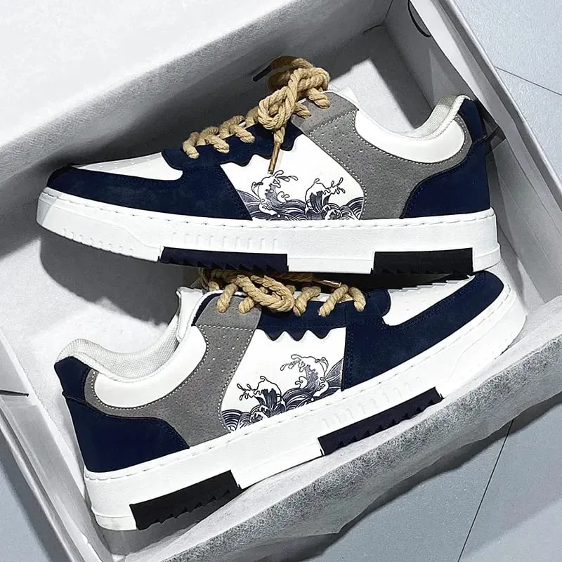 Men's Casual Leather Sneakers Waterproof Vulcanized Shoes Men 2023 Comforthable Spring Sneakers Men Casual Shoes Plus Size 39-44