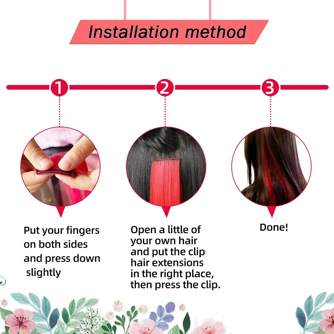 Clip sintetica da 10 pezzi nelle estensioni dei capelli per donne ragazze bambini estensioni colorate per feste con highlight capelli lisci multicolori