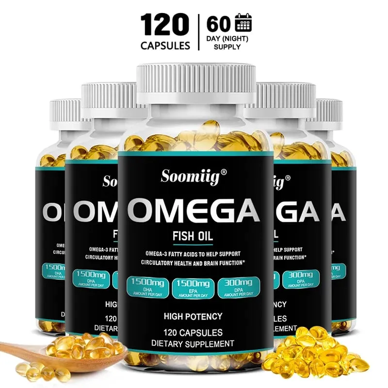 Kapsułki Omega 3 z olejem rybim 3300 mg Wysoka moc z EPA i DHA Wspiera energię Mózg Serce Stawy Oko Skóra i odporność Zdrowie — image 11