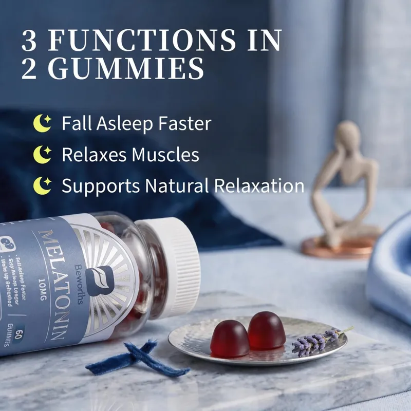 BEWORTHS Blueberry Melatonin 10mg Gummies Sova Kreativt för sömn Sömntabletter Melatonin för sömn Avkopplande för vuxna