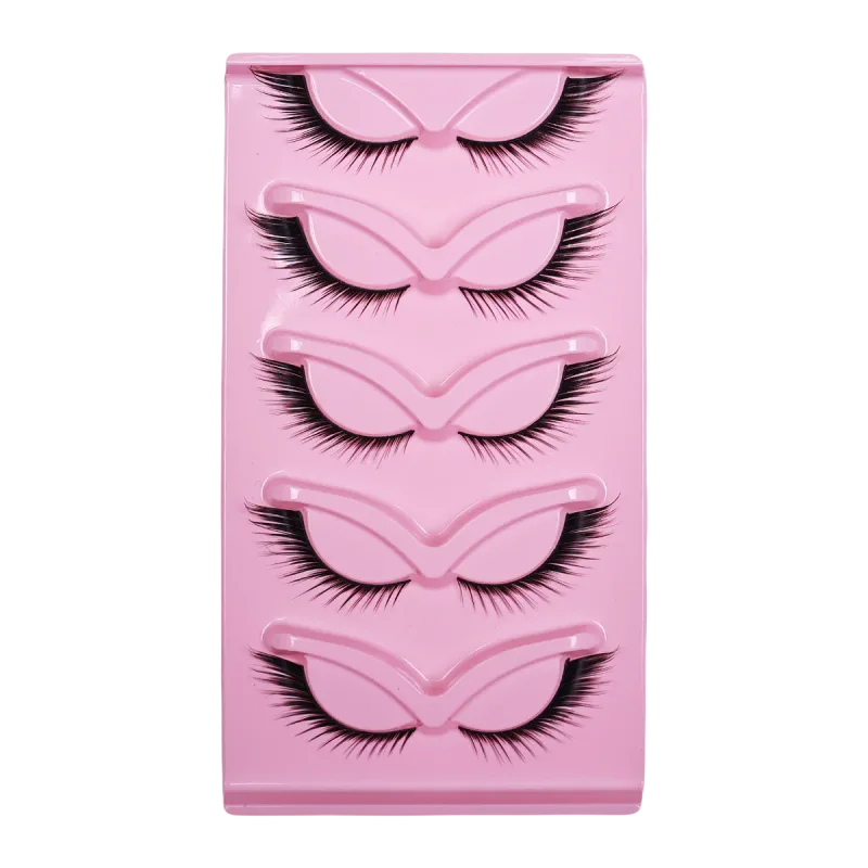 5 Pairs Cat Eye False Eyelashes Eye End Lengthening Long Curling Thick Fluffy All-match Comfortable Fake False Eyelashes — image 8