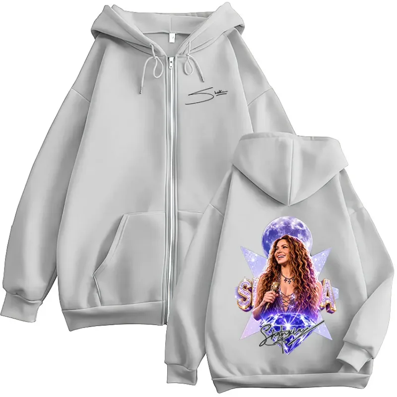 Sänger Shakira Las Mujeres Ya No Lloran World Tour Zipper Hoodies Männer Frauen Mode Langarm Zip Up Mit Kapuze Sweatshirts Jacke