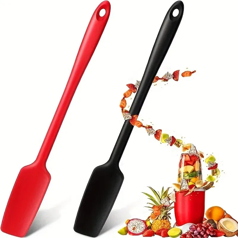Long Handle Silicone Spatula for Kitchen Jar Scraper Spatula Non-Stick Rubber Scraper Smoothies Blenders Cooking Baking