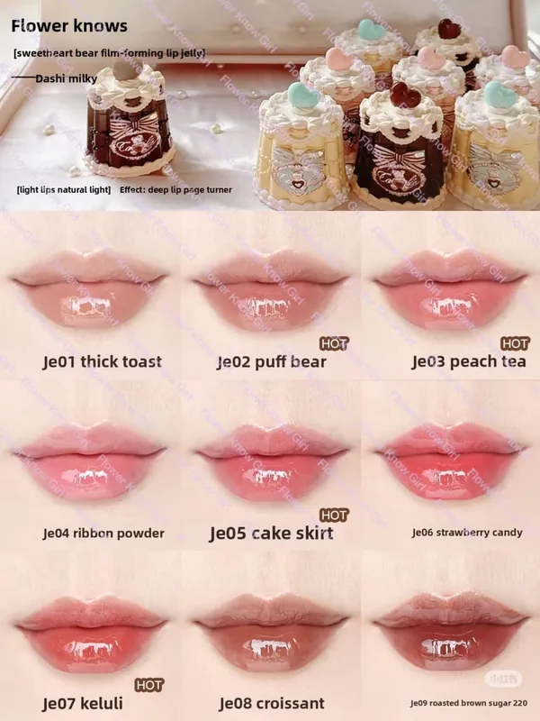 Flower Knows Sweetie Bear Lipstick Mini Setting Powder Eyebrow Set LongLasting Waterproof Smudge Proof