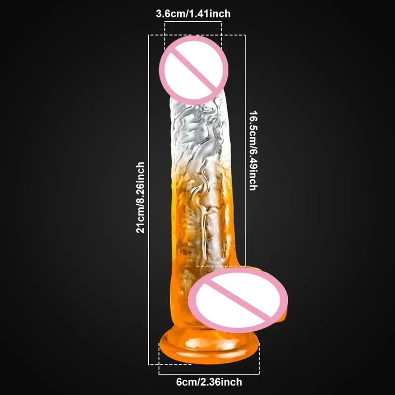 Jelly Dildo 4 Sizes Transparent Soft Realistic Penis Fake Dick Butt Plug for Woman Men Gay Sex Toys Female Vagina Anal Sex Toys