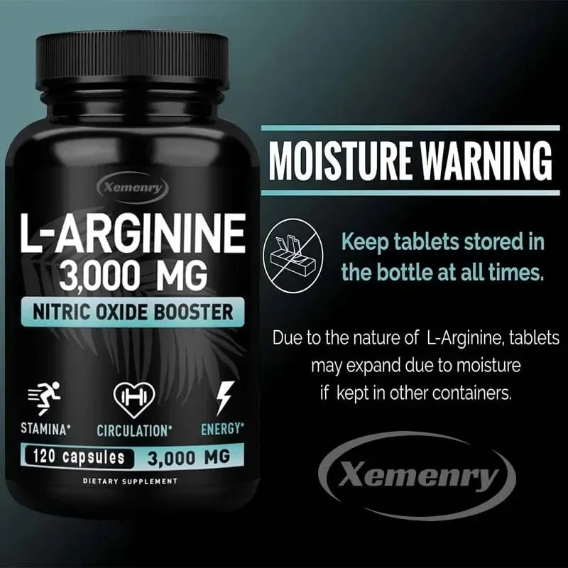 L-Arginine - Strengthen Muscles Improve Blood Circulation and Boost Energy Endurance and Athletic Performance