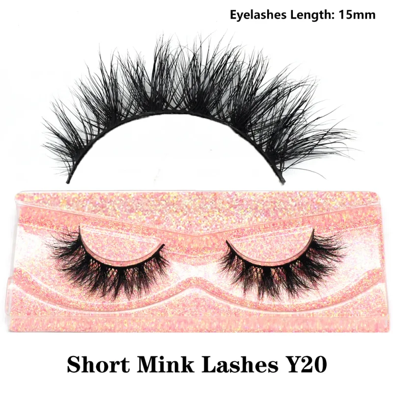 Real Mink Fluffy Short Eye Lashes Extension Wispy Soft Natural Short False Eyelashes Daily Wear Full Strip Lashes Makeup
