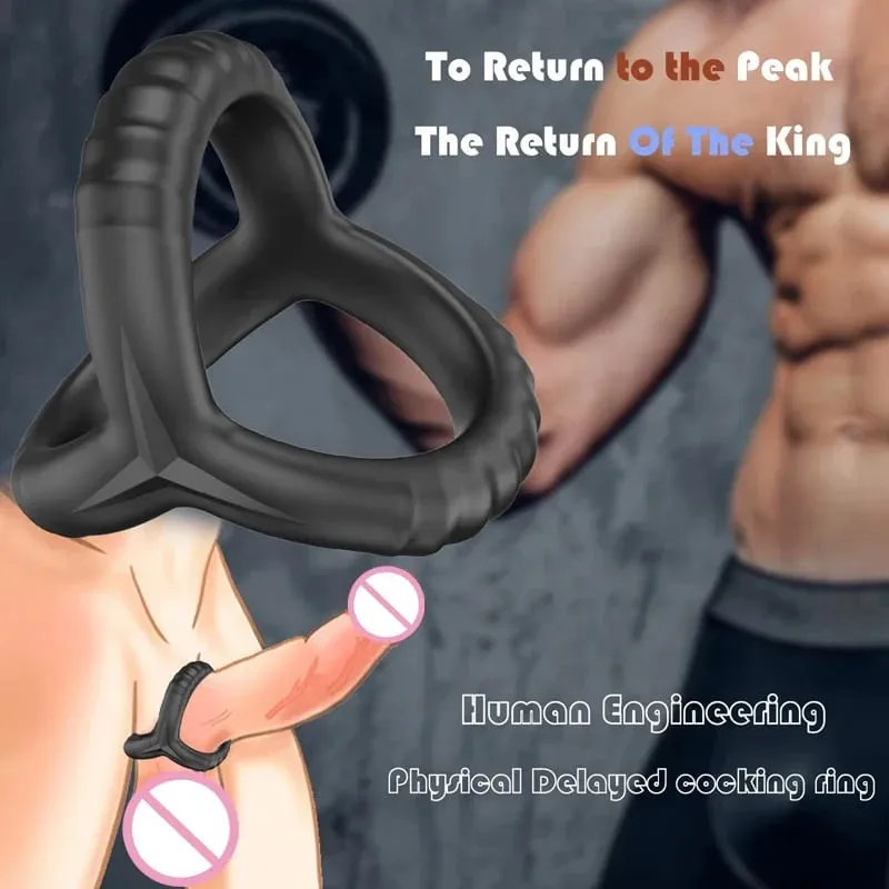 Black Silicone Cock Ring Delay Ejaculation Semen Lock Ring Reusable Cockring Men Penis Ring Sex Toys for Couples Sex shop