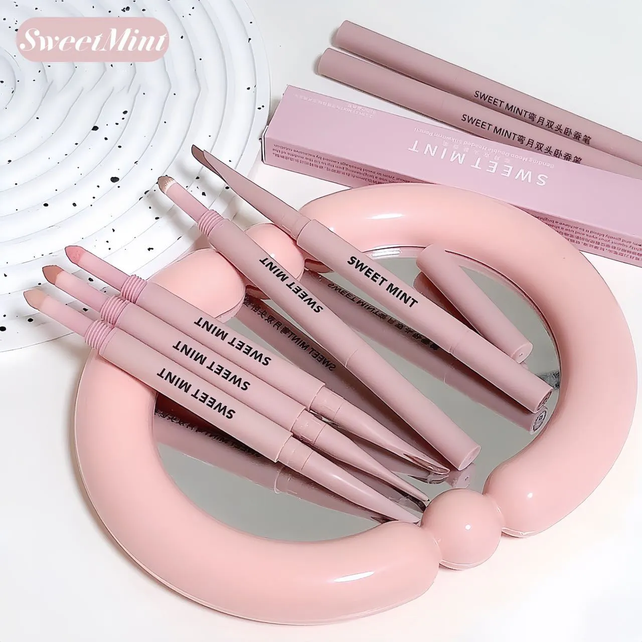 Sweetmint Meniscus Double-ended Silkworm Eyemakeup Highlight Naturally Brightening Long-lasting Eye Makeup Two-in-One
