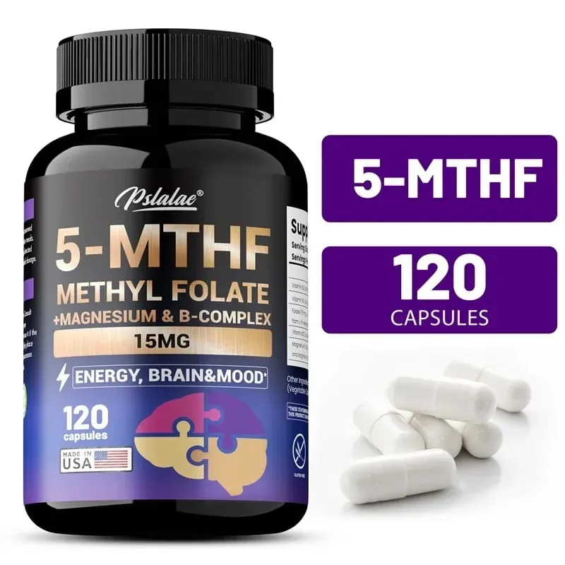 5-MTHF Methylfolate Supplement - Enhances Memory Focus and Clarity Boosts Cognitive Function Energy Brain and Mood Support