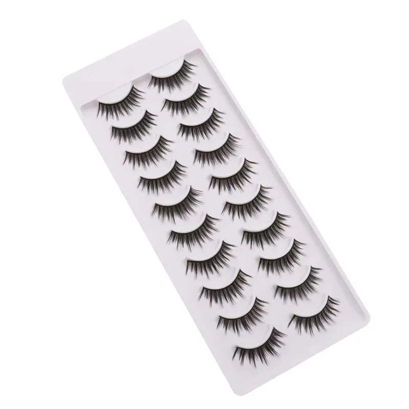 NEW 10 pairs Handmade 3d mink lashes short False Eyelashes Cross Messy Dense Natural Eye Lashes Stage Makeup False Eyelashes